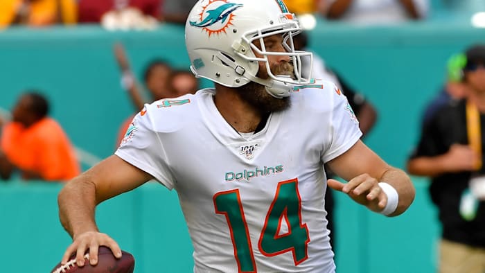 Ryan Fitzpatrick takes over for Josh Rosen as the Dolphins quarterback in their loss against the Redskins